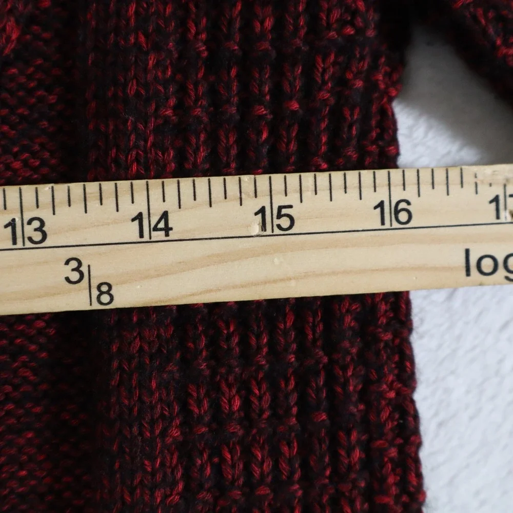 Bass Men's Size M Maroon Cable Knit Sweater – Cotton Blend Crewneck Pullover